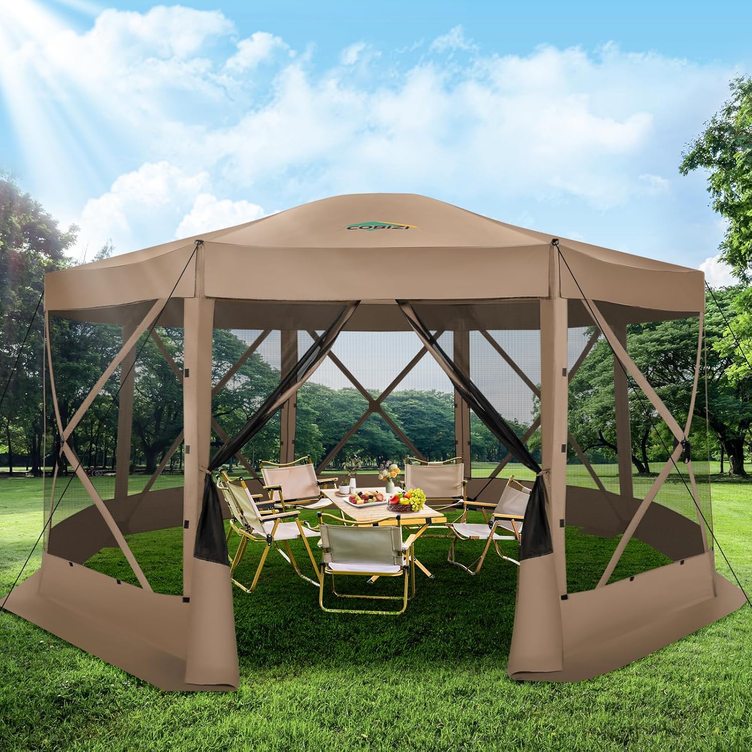 Gazebo Pop Up - Gazebo Pop-Up 15x15 con Zanzariera, Tenda