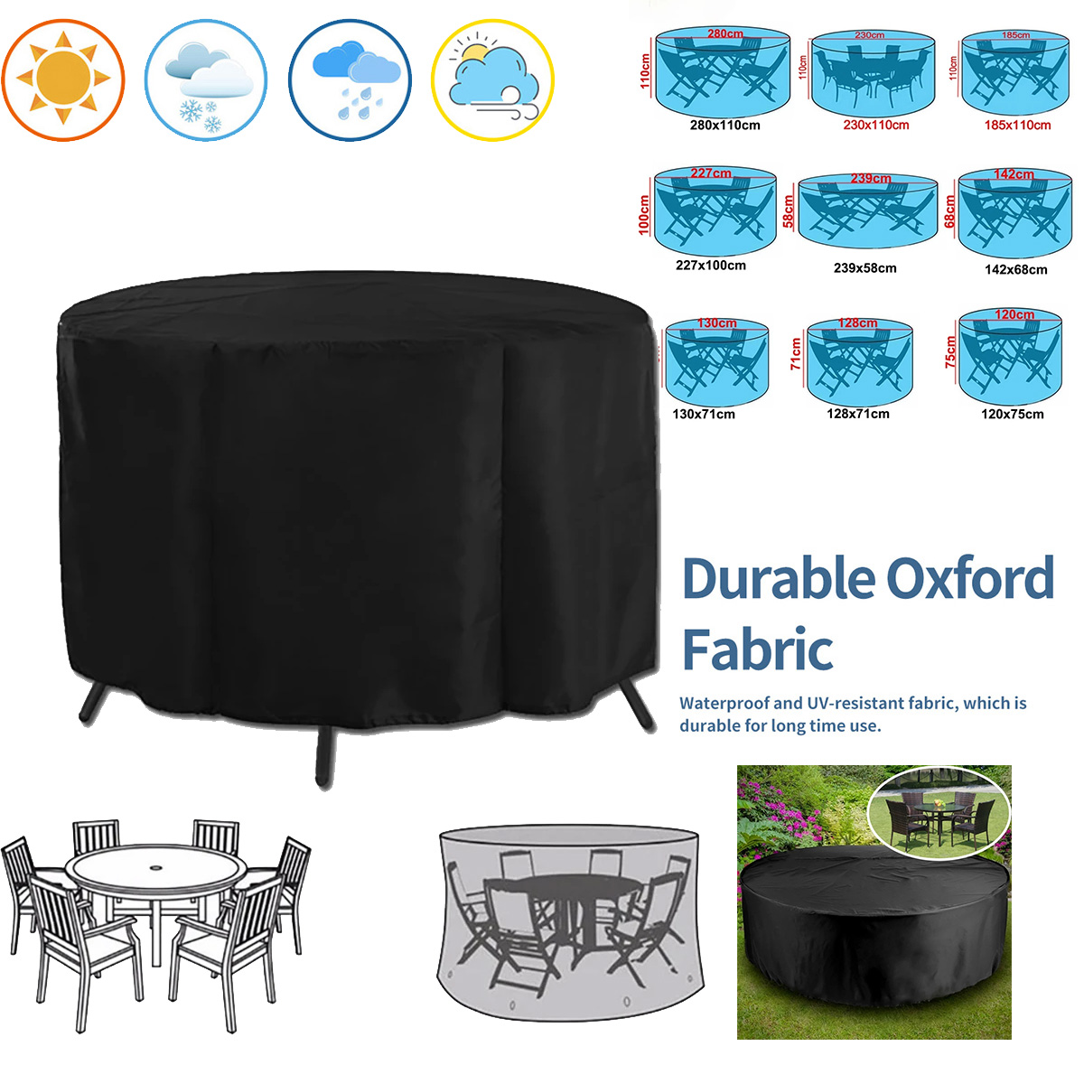 Outdoor Furniture Upholstery Near Me - Copertura Rotonda per Mobili da Giardino,