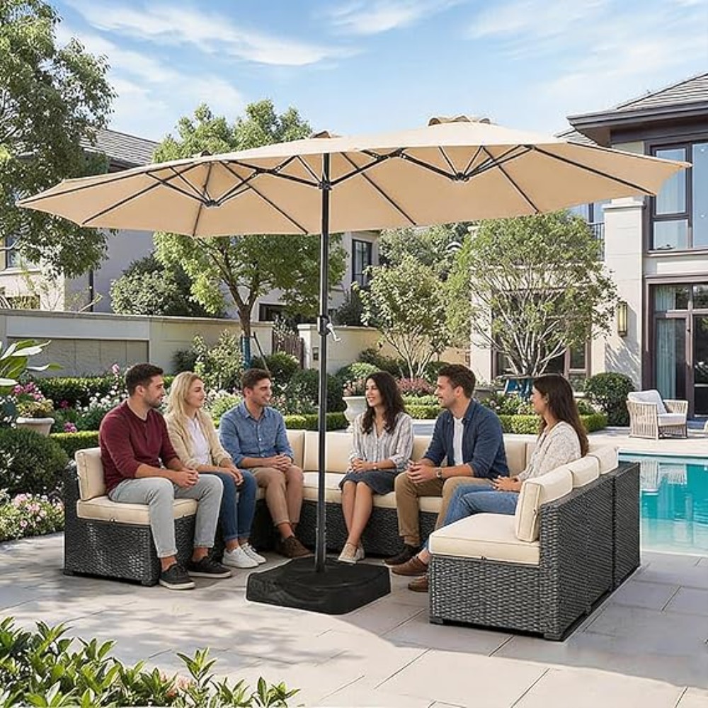 Outdoor Furniture With Umbrella - Ombrellone da Patio da 4,5 m