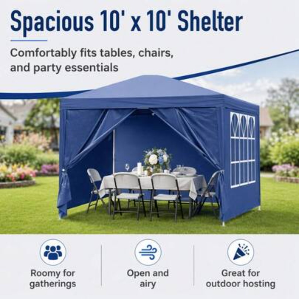 Gazebo Pop Up - Gazebo Pop-up 10x10 con Pareti Laterali